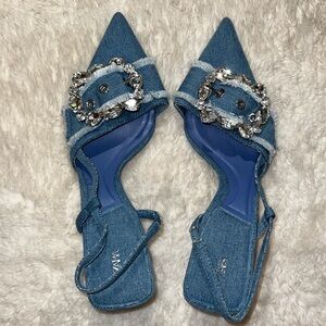 Zara denim heels